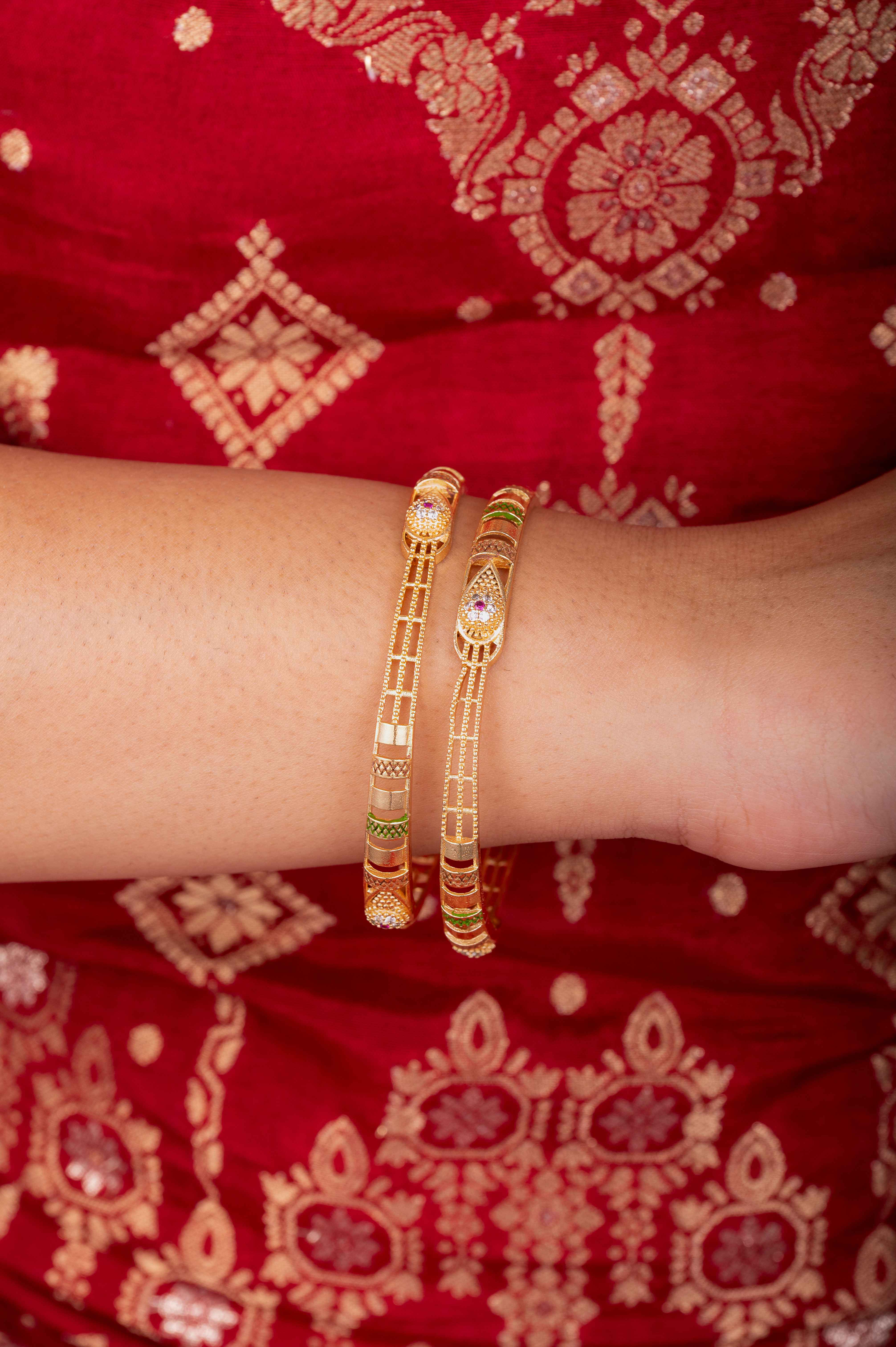 Red Beauty Bangles-Zukiie Jewels